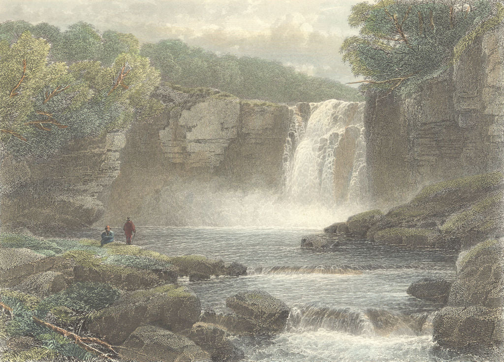 WALES. Falls of Hespte. south Europe 1873 old antique vintage print picture